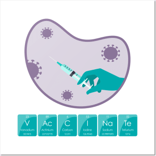 Vaccinate science themed design Posters and Art